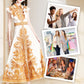 Retro Palace Style Sleeveless Printed Ruffled Dress