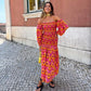Women's Sweet Vibrant Puff Sleeve Dress