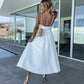 Women’s Sexy Spaghetti Strap Side Slit Backless Dress