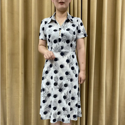 Elegant Print Oversized Dress for Women