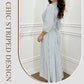 Fashion Striped Button-Down Long Shirt Dress