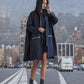 Mid-Length Oversized Hooded Loose Jacket