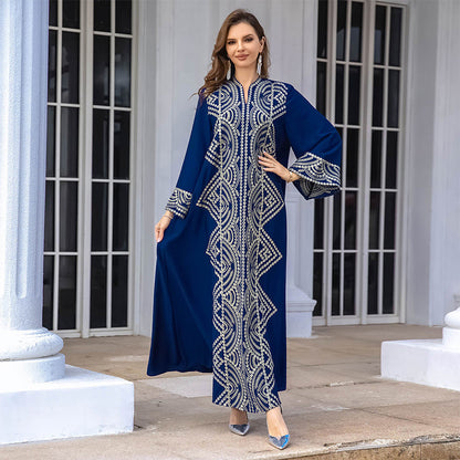 Women's Sequined Cover Ups Printed Kaftan Dress