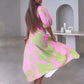 Elegant Color-Blocking V-Neck Waist-Cinching Dress