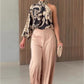 Women’s Two-Piece Outfits One Shoulder Top & Wide Leg Pants