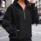 Women's Half Zip Long-Sleeve Tops with Pockets