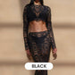Lace Hollow-Out Top & Skirt 2-Piece Set