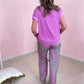 Top & Printed Wide-Leg Pants 2-Piece Set