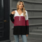 Women's Color Block Hooded Sweater