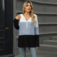 Women's Color Block Hooded Sweater