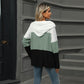 Women's Color Block Hooded Sweater
