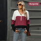 Women's Color Block Hooded Sweater
