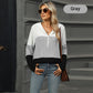 Women's Color Block Hooded Sweater