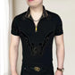Men’s Slim Fit Lapel Rhinestone Printed Top