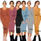 Elegant V-Neck Knitted Dress