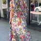 Fashion Round Neck Printed Flowy Dress