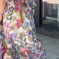 Fashion Round Neck Printed Flowy Dress