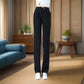 Summer Cooling High-Waisted Straight-Leg Pants with Pockets