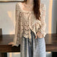 Crochet Lace Button-Down Cardigan