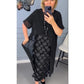 Women’s Elegant V-neck Black Dress with Irregular Outwear 2-piece Set