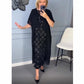 Women’s Elegant V-neck Black Dress with Irregular Outwear 2-piece Set