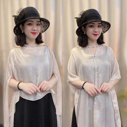 Women's Versatile Multi-Way Sheer Shawl Blouse