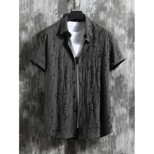 Men's Hollow Out Short Sleeve Shirt