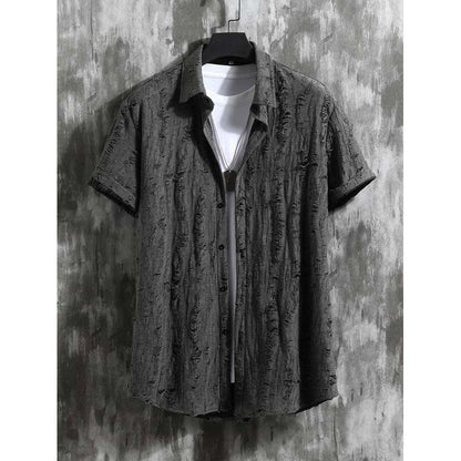Men's Hollow Out Short Sleeve Shirt