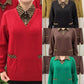 Women's Trendy Casual Long Sleeve Top with Checkered Collar