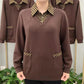 Women's Trendy Casual Long Sleeve Top with Checkered Collar