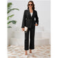 Women's Pinstripe Blazer and Pants Two-piece Set