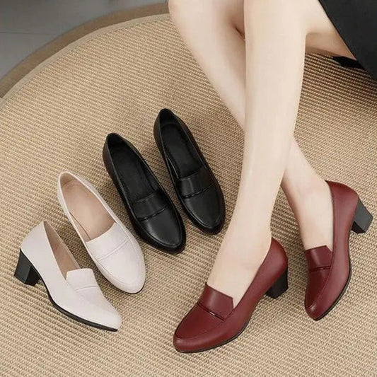 Women's Soft Closed Toe Medium Heel Shoes