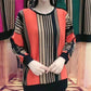 Stylish Women's Loose Striped Two-Color Top