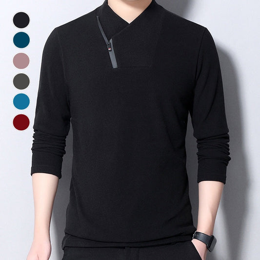 Men’s Zipper V Neck Pullover Solid Tops