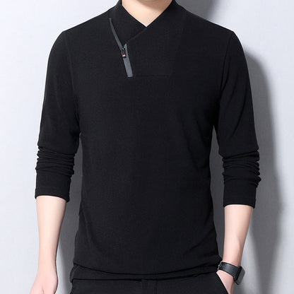 Men’s Zipper V Neck Pullover Solid Tops