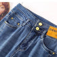 High-Waisted Flared Denim Jeans with Split Hem