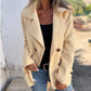Women's Faux Tweed Casual Lapel Long Sleeve Coat