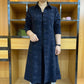 Women's Autumn Printed Button-Down Long Trench Coat