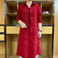 Women's Autumn Printed Button-Down Long Trench Coat