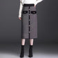 Plaid High-Waisted Midi Skirt With Front Buttons