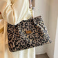 Large Capacity Tote Bag with Leopard Print