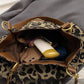 Large Capacity Tote Bag with Leopard Print