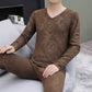 Men's V-Neck Breathable Thermal Underwear Set