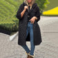 Women's Cozy Quilted Sherpa Coat with Hood