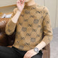 Men's Thickened Crew Neck Printed Sweater