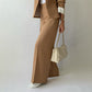 Women's Elegant Patchwork Stand Collar Blazer and Trousers