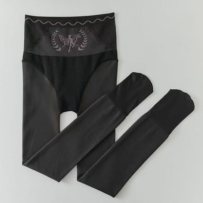 Women's High-Waist Plush-Lined Tummy Control Sheer Tights