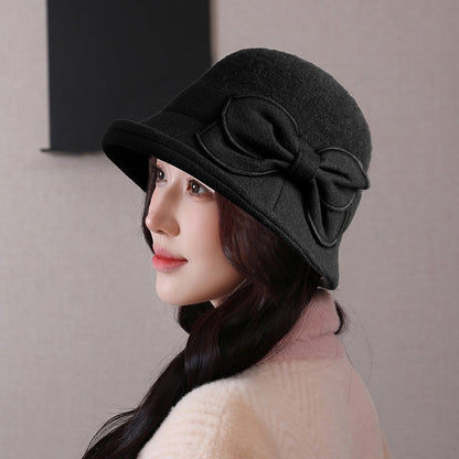 Women's Winter Warm Elegant Bowknot Bucket Hat