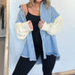 Women’s Vintage Denim and Knit Contrast Jacket