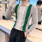 Men’s Lapel Button Front Contrast Color Tops